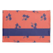 ピンクの青いヤシの木 枕カバー (裏面)