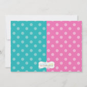 ピンクの青い気球の性はパーティの招待状を明らかにします 招待状 (裏面)