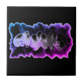 ピンクの青い紫の水色の蘭のパターン タイル (正面)