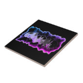 ピンクの青い紫の水色の蘭のパターン タイル (側面)