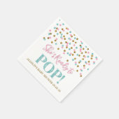 ピンクの青い金ゴールドのドット彼女が準備しているポップ・アートの スタンダードカクテルナプキン (角)