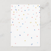 ピンクの青い風船と紙吹雪が本を持ってくる エンクロージャーカード (裏面)