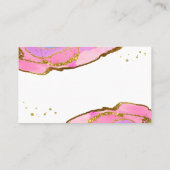 ピンクの青および金ゴールドのGeode |の結婚の護衛カード プレイスカード (裏面)