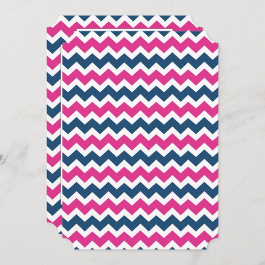 ピンクの青く航海のでカスタムな《キリスト教》洗礼式や命名式の招待状 招待状 (正面/裏面)