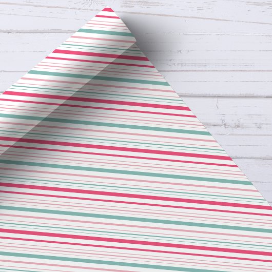 ピンクの青と白の性別の表示のストライプ ラッピングペーパー