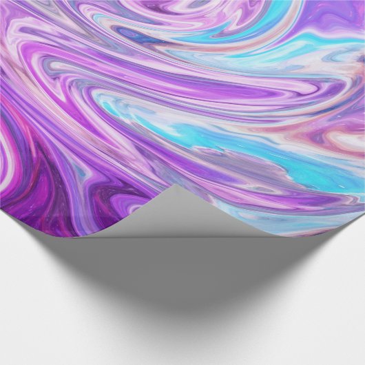 ピンクの青と紫の渦巻き旋回の包装紙 ラッピングペーパー (角)