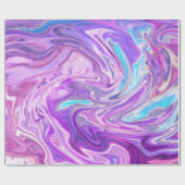 ピンクの青と紫の渦巻き旋回の包装紙 ラッピングペーパー (フラット)