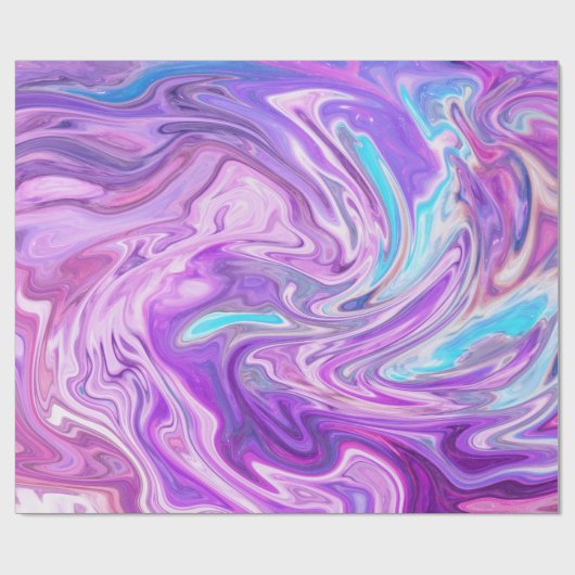 ピンクの青と紫の渦巻き旋回の包装紙 ラッピングペーパー (フラット)