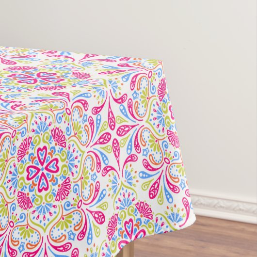 ピンクの青と緑の万華鏡のように千変万化するパターンパターン テーブルクロス (インサイチュ)