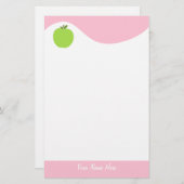 ピンクの青リンゴ文房具 便箋 (正面/裏面)