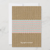 ピンクの青色児は振りかけます 招待状 (裏面)