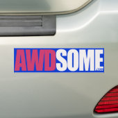 ピンクの青 バンパーステッカー (車上)