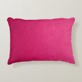 ピンクの革のテクスチャスキン アクセントクッション (正面)