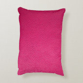 ピンクの革のテクスチャスキン アクセントクッション (裏面(縦))