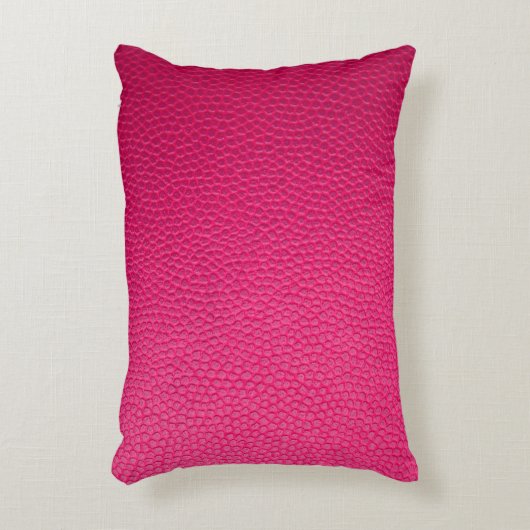 ピンクの革のテクスチャスキン アクセントクッション (正面(垂直))