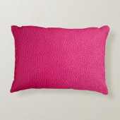 ピンクの革のテクスチャスキン アクセントクッション (裏面)
