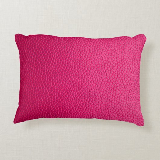 ピンクの革のテクスチャスキン アクセントクッション (裏面)