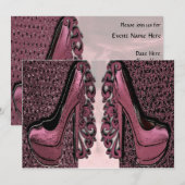 ピンクの靴の招待状 招待状 (正面/裏面)