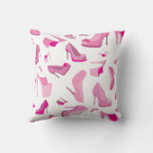 ピンクの靴モンスターのモノグラムの枕 クッション (裏面)