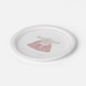 ピンクの韓国の女の子1歳の誕生日ドルジャンチ ペーパープレート (アングル)