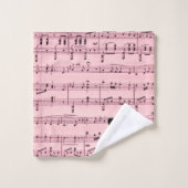 ピンクの音楽とシアターマスク バスタオルセット (ウォッシュタオル)