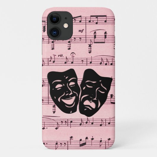 ピンクの音楽とシアターマスク Case-Mate iPhoneケース (裏面)