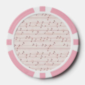 ピンクの音符シート ポーカーチップ (正面)