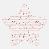 ピンクの音符シート 星シール (正面)
