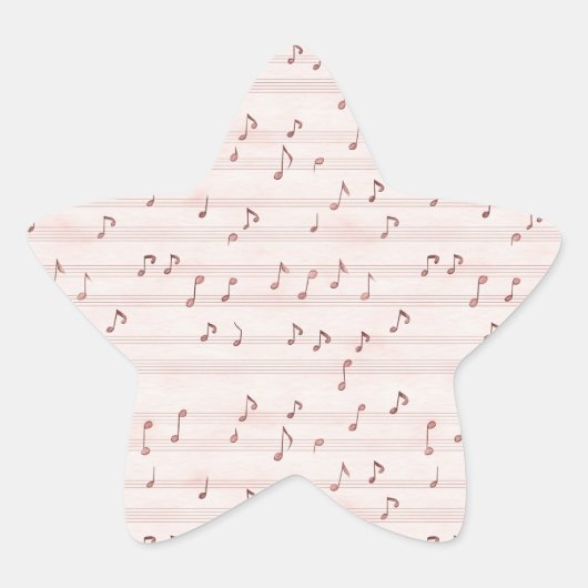 ピンクの音符シート 星シール (正面)