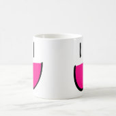 ピンクの顔のコーヒーか茶マグ(白い) コーヒーマグカップ (中央)