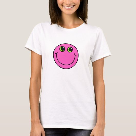 ピンクの顔 Tシャツ (正面)