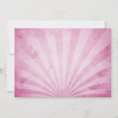 ピンクの風船とバナー誕生日パーティー 招待状 (裏面)