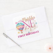 ピンクの風船のクマの赤ちゃんステッカー スクエアシール (封筒)