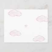 ピンクの風船のクマ ありがとうベイビー写真出生 案内ポストカード (裏面)