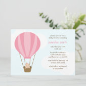 ピンクの風船のベビーシャワー 招待状 (スタンド正面)