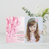 ピンクの風船の写真招待状 招待状 (スタンド正面)