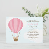 ピンクの風船の双子ちゃんベビーシャワー 招待状 (スタンド正面)