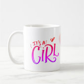 ピンクの風船の女の子誕生カスタマイズギフト コーヒーマグカップ (左)