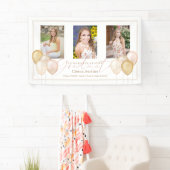 ピンクの風船3枚の写真書道の卒業 横断幕 (インサイチュ)