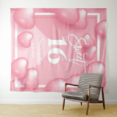 ピンクの風船 スイート16 16歳の背景 タペストリー (インサイチュ(横))