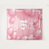 ピンクの風船 スイート16 16歳の背景 タペストリー (正面(横))