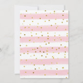 ピンクの風船 テディベア 赤ちゃんの願い ゲームカード 招待状 (裏面)