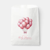 ピンクの風船 水彩ガール ベビーシャワー フェイバーバッグ (正面)