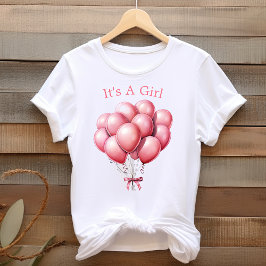 ピンクの風船 赤ちゃん女の子 Mommy To Be Tシャツ
