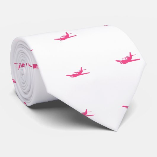 ピンクの飛行機飛んでいるのタイシンプルプの愛のために ネクタイ (ロール)