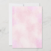 ピンクの飛行機飛んでいるテディベア雲ベビーシャワー 招待状 (裏面)