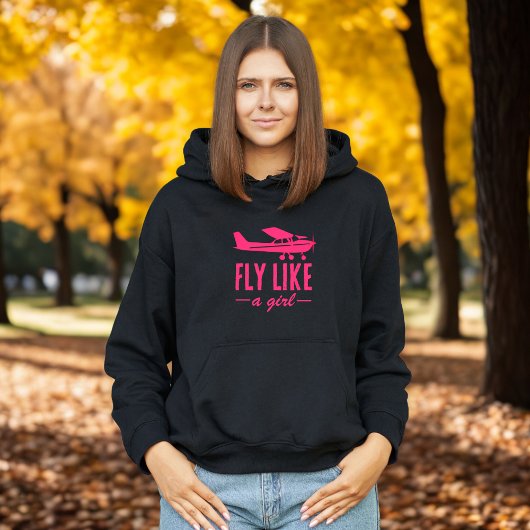 ピンクの飛行機 Fly Like A Girl かわいい航空ファッション パーカ