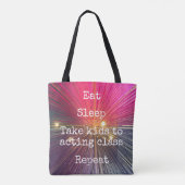ピンクの食べ睡眠子供を演技のクラスリピートに連れて トートバッグ (裏面)
