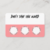 ピンクの飲み物ゲームカード 名刺 (正面)