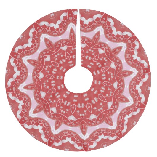 ピンクの飾りツリースカート ブラッシュドポリエステルツリースカート (正面)